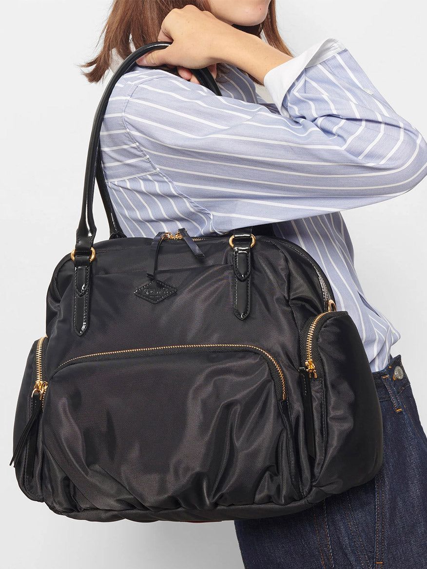 MZ WALLACE Chelsea Bedford Black Nylon Shoulder Tote Bag