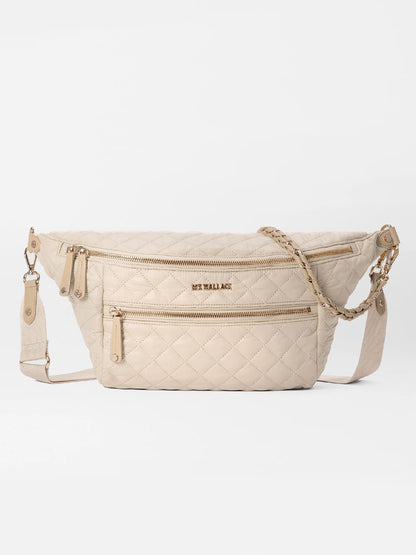 MZ Wallace Crosby Crossbody Sling Bag in Buff Oxford