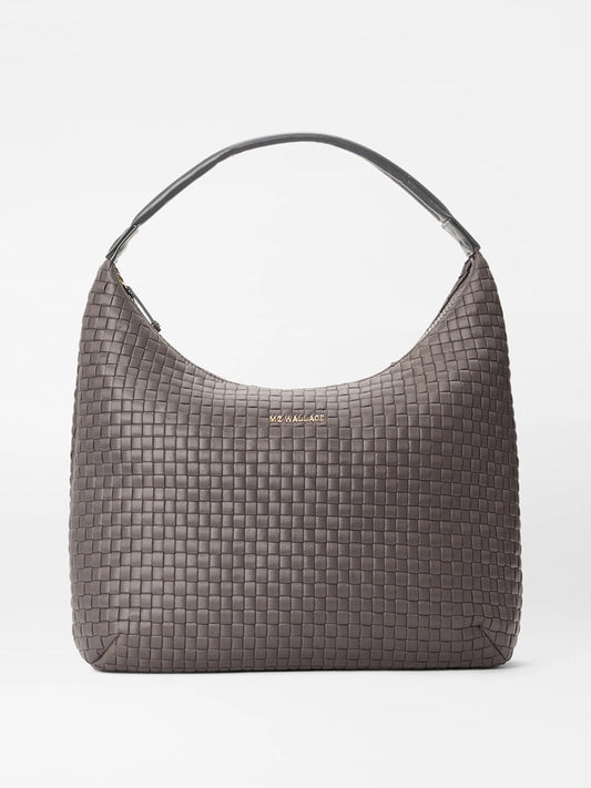 MZ Wallace Large Woven Shoulder Bag in Magnet Oxford