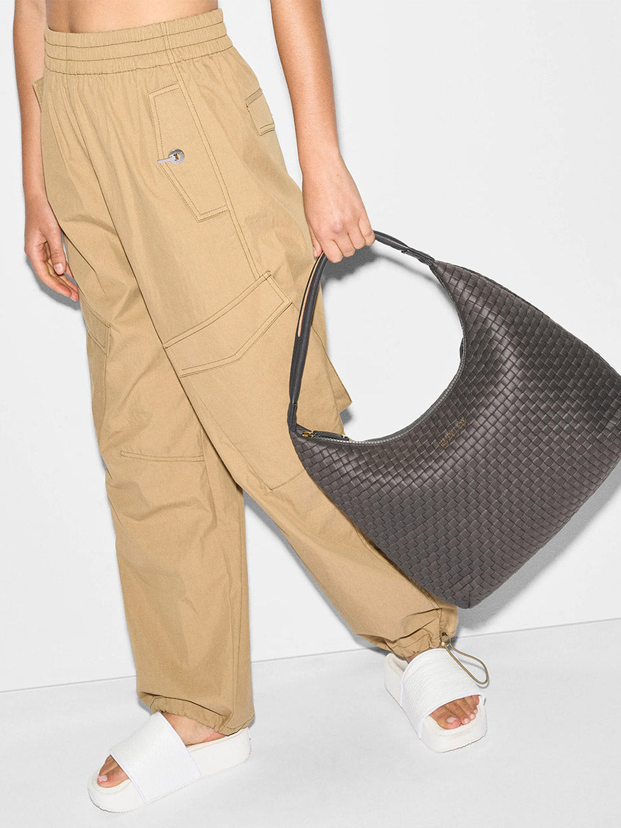 MZ Wallace Large Woven Shoulder Bag in Magnet Oxford