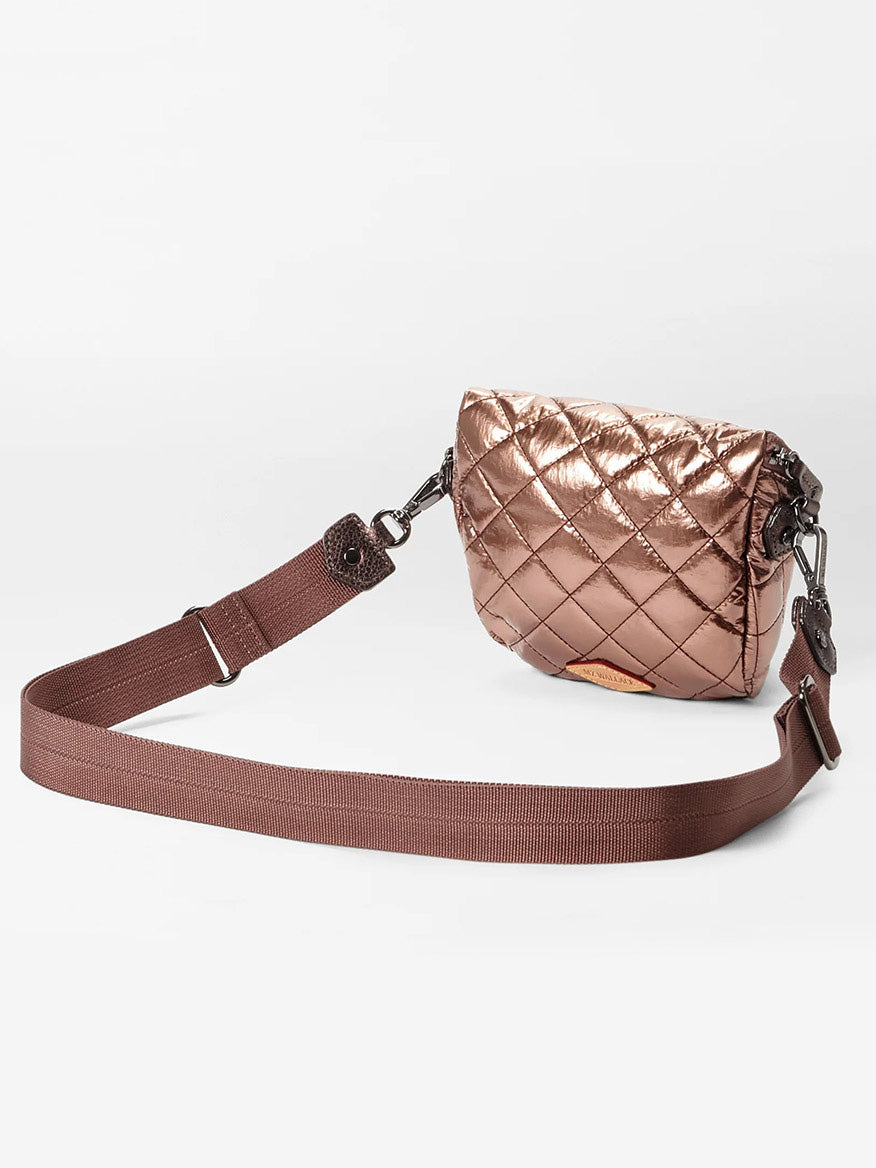 MZ Wallace Micro Crosby Crossbody Sling in Copper Metallic Lacquer Oxford