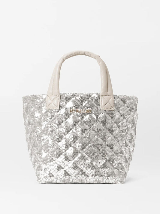 MZ Wallace Micro Metro Tote Deluxe in Ice Sequin