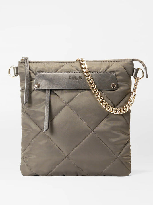 MZ Wallace Quilted Madison Flat Crossbody in Magnet Bedford