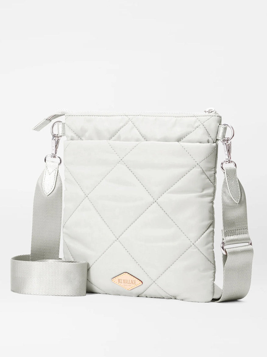 MZ Wallace Quilted Madison Flat Crossbody in Frost Bedford
