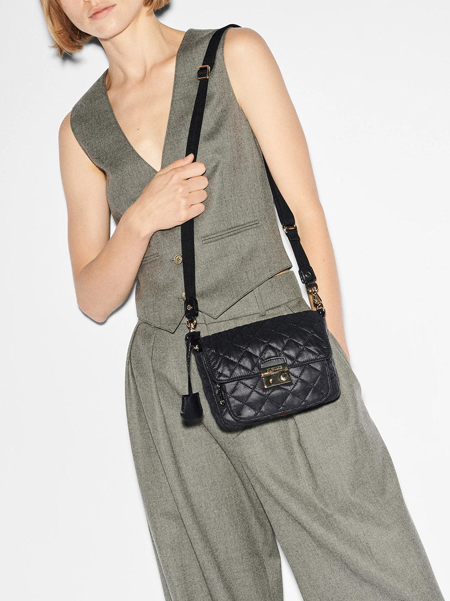 MZ Wallace Black Small Crosby Lock Crossbody