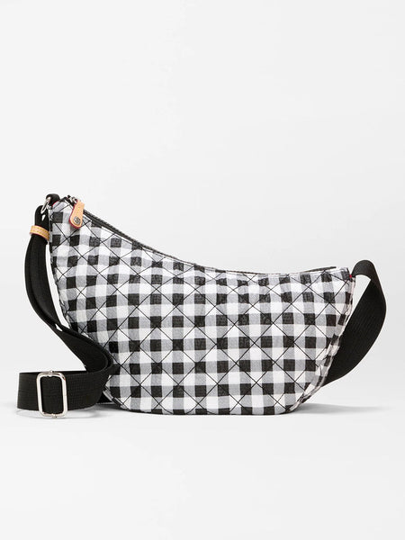 Small Metro Smile Bag in Black/White Gingham Oxford | MZ Wallace