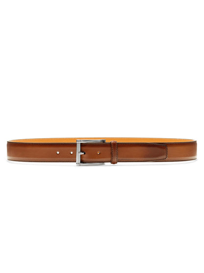 A Magnanni Carbon Belt in Cognac on a white background.