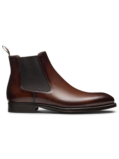A Magnanni Hanson in Brown Chelsea boot on a white background.