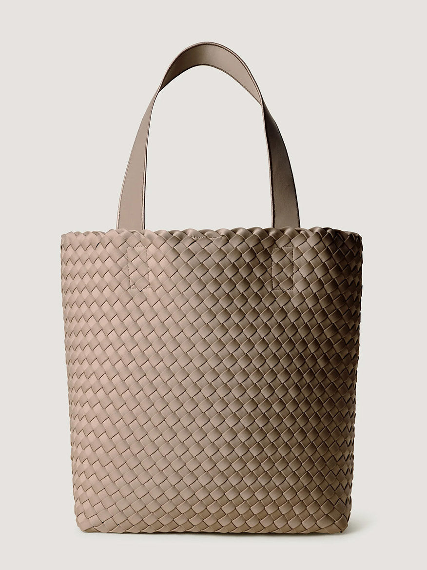 Naghedi Como Shopper Tote in Cashmere, a beige woven neoprene shopper tote with two shoulder straps.
