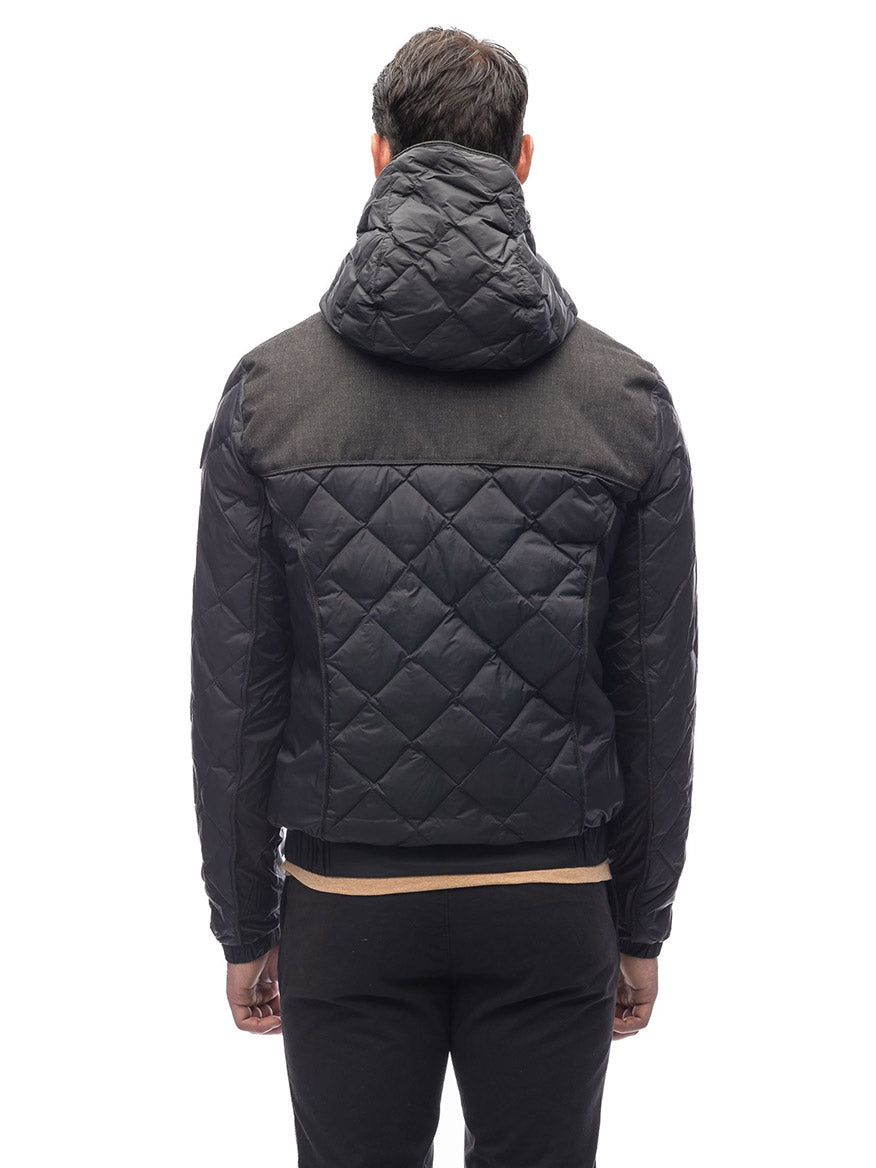 Elroy Quilted Hooded Jacket in Black Nobis Larrimor's
