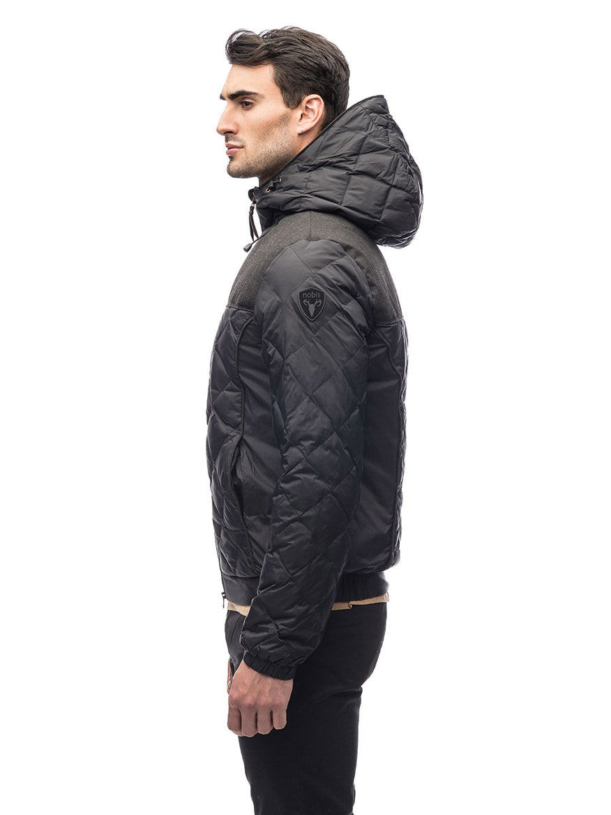 Elroy Quilted Hooded Jacket in Black Nobis Larrimor's