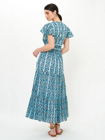 oliphant dress Scoop Yoke Puff Sleeve Tiered Midi Dress, Ditsy Blue, Small Neck Puff Mini embodies a carefree take on classic femininity Oliphant Long Sleeve Shirt Dress