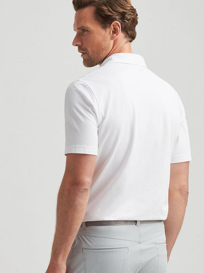 Peter Millar Albatross Cotton Blend Piqué Polo in White