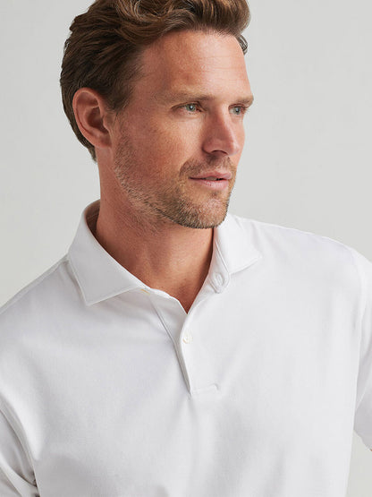 Peter Millar Albatross Cotton Blend Piqué Polo in White