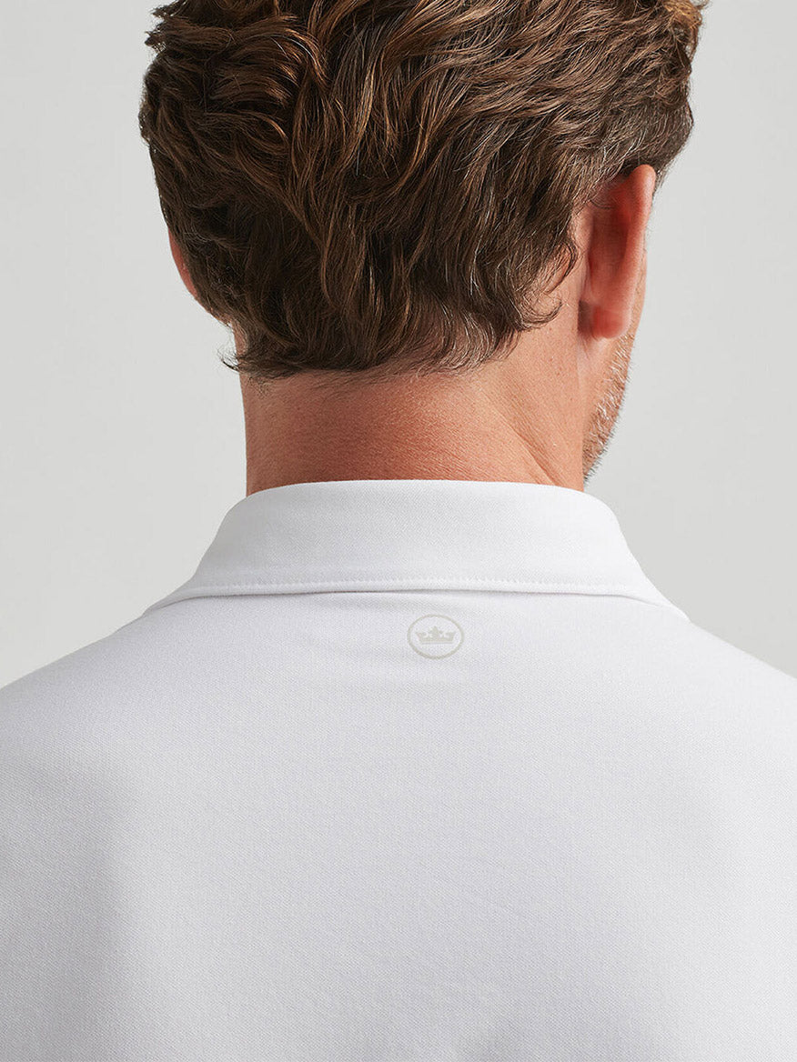 Peter Millar Albatross Cotton Blend Piqué Polo in White