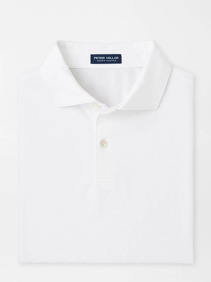 Peter Millar Albatross Cotton Blend Piqué Polo in White