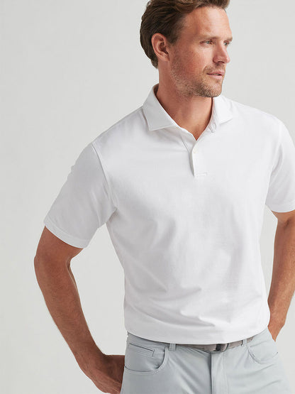 Peter Millar Albatross Cotton Blend Piqué Polo in White