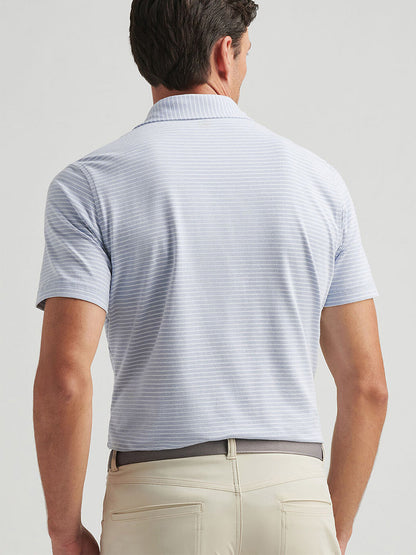 Peter Millar Albatross Cotton Blend Piqué Striped Polo in Angelite