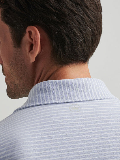 Peter Millar Albatross Cotton Blend Piqué Striped Polo in Angelite