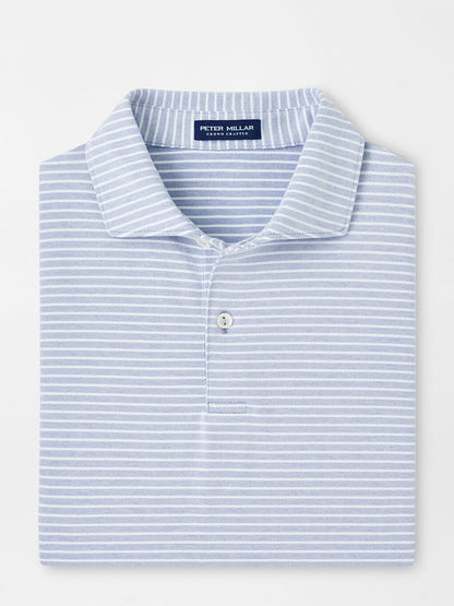 Peter Millar Albatross Cotton Blend Piqué Striped Polo in Angelite