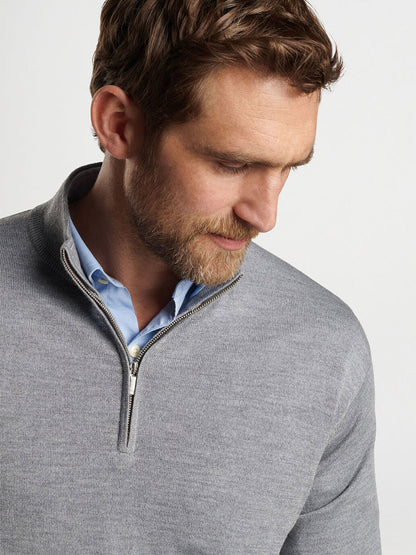 Peter Millar Autumn Crest Quarter-Zip in British Grey