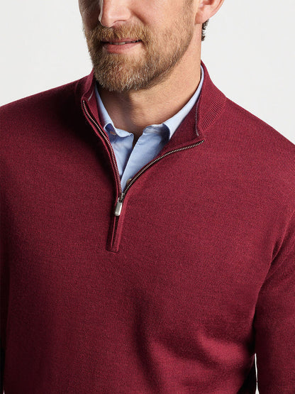 Peter Millar Autumn Crest Quarter-Zip in Celosia Red