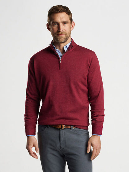 Peter Millar Autumn Crest Quarter-Zip in Celosia Red