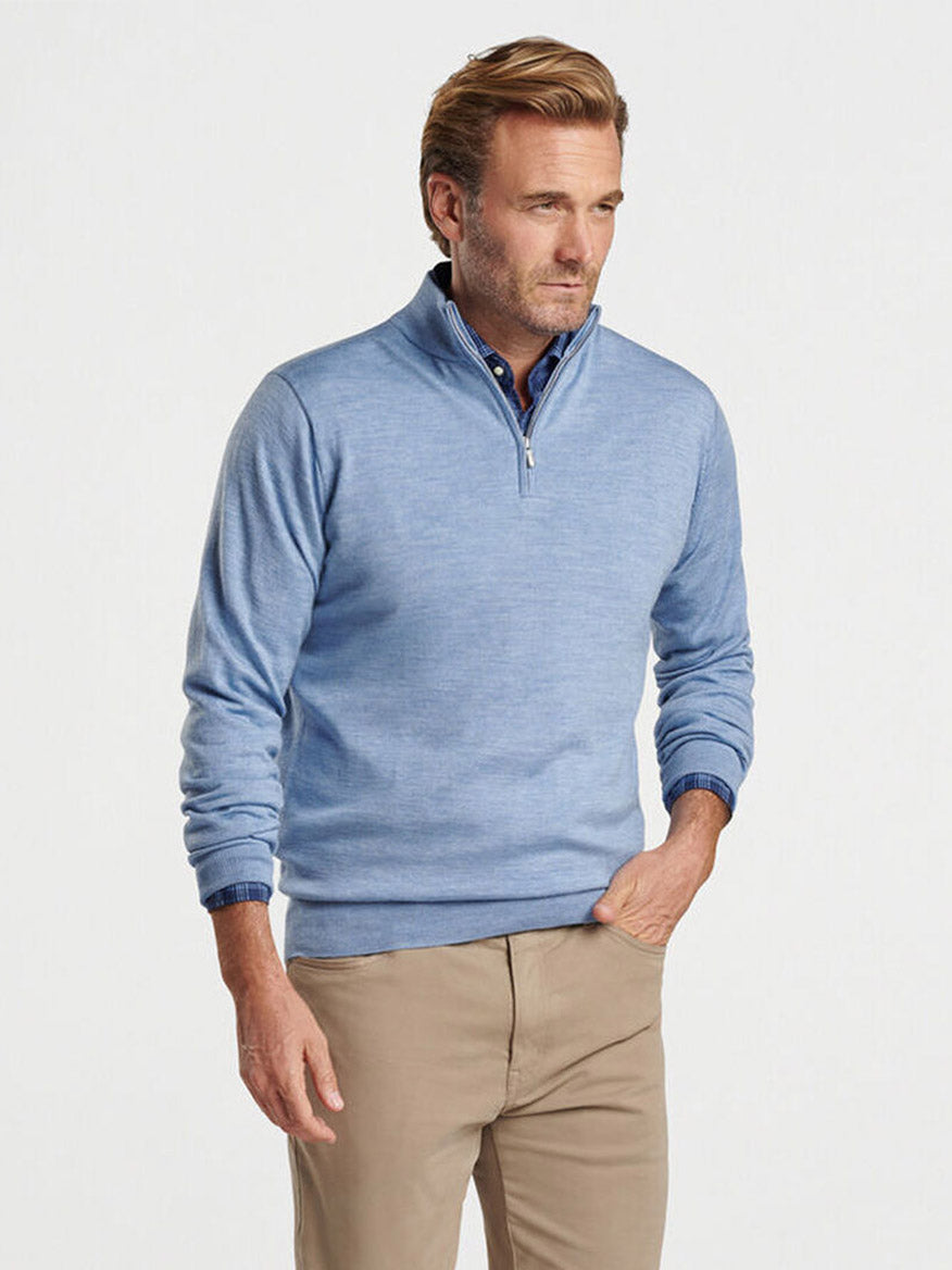 Peter Millar Autumn Crest Quarter-Zip in Cottage Blue