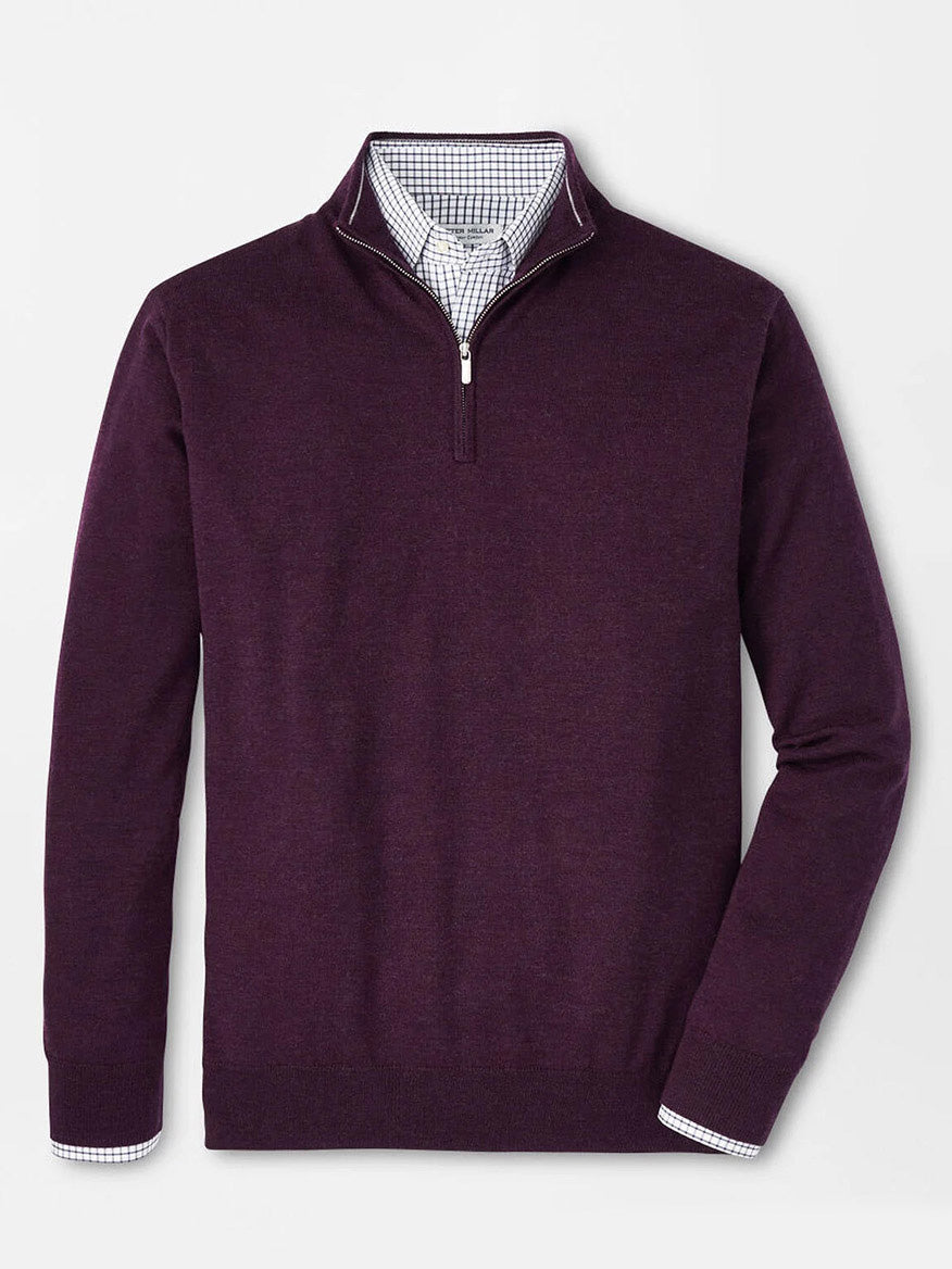 Peter Millar Autumn Crest Quarter-Zip in Dark Plum