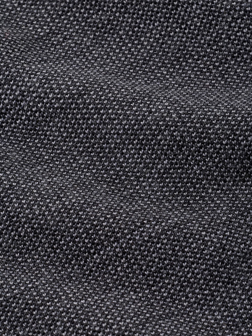 Close-up of a charcoal gray Peter Millar Blair Birdseye Quarter-Zip Sweater.