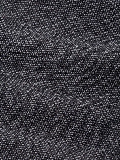 Close-up of a charcoal gray Peter Millar Blair Birdseye Quarter-Zip Sweater.