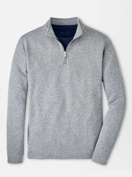 Crown Sweater Fleece Quarter-Zip in Gale Grey | Peter Millar