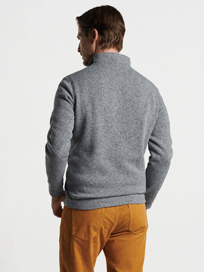 Peter Millar Crown Sweater Fleece Quarter-Zip in Gale Grey