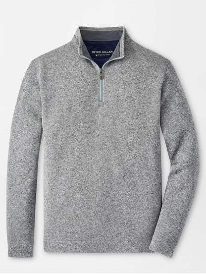 Peter Millar Crown Sweater Fleece Quarter-Zip in Gale Grey