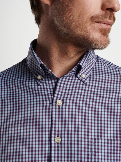 Peter Millar Geary Performance Twill Sport Shirt in Grapevine