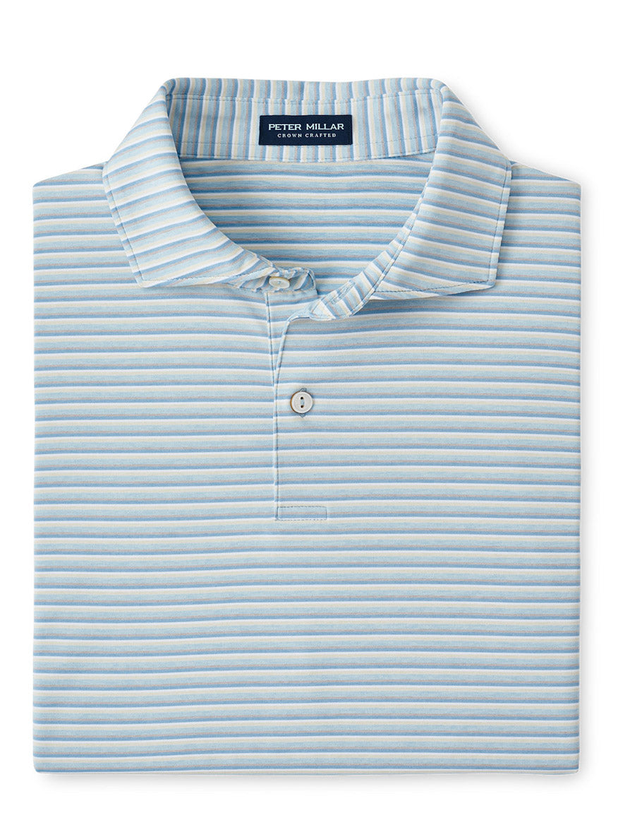 Peter Millar McCraven Performance Jersey Polo in Blue Frost