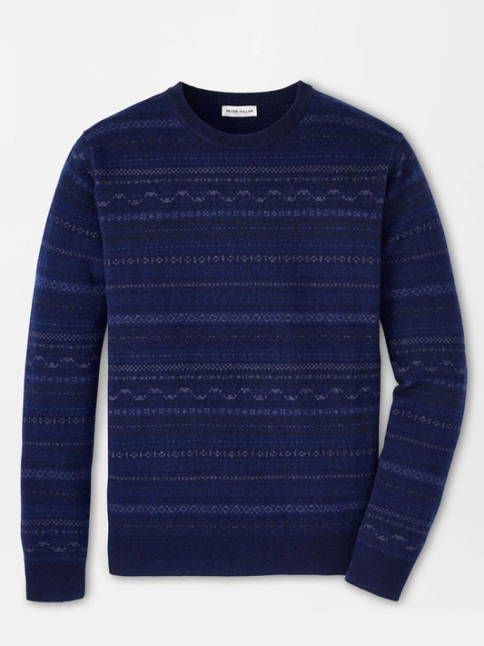 Peter Millar Midnight Fairisle Crewneck Sweater in Navy