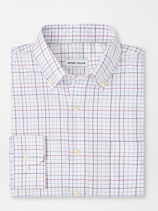 Peter Millar Sydney Crown Lite Cotton-Stretch Sport Shirt in White