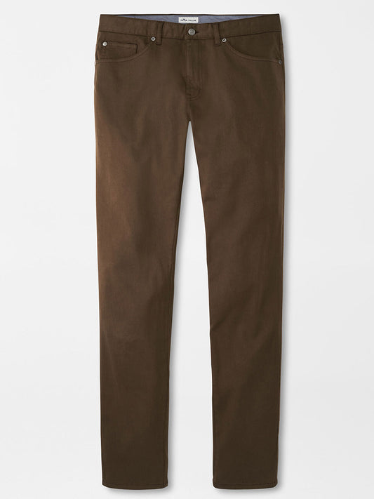 Peter Millar Ultimate Sateen Five-Pocket Pant in Chestnut
