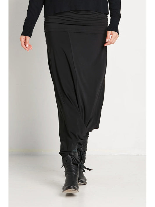 Planet by Lauren G Matte Jersey Twist Skirt in Black