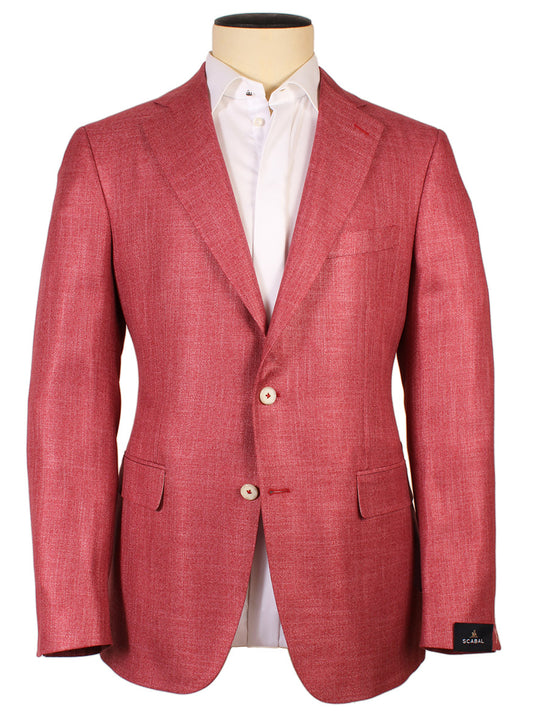 Scabal Soho Taormina Sport Jacket in Soft Red displayed on a mannequin.