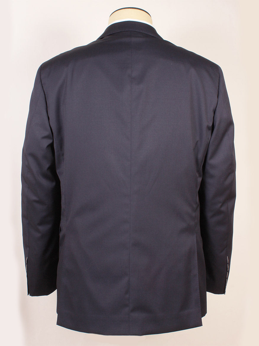 Scabal Soho Super 100s Wool Suit jacket in navy, displayed from the back on a mannequin with sleeves down and cuff buttons visible.