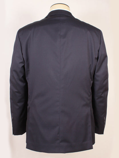 Scabal Soho Super 100s Wool Suit jacket in navy, displayed from the back on a mannequin with sleeves down and cuff buttons visible.