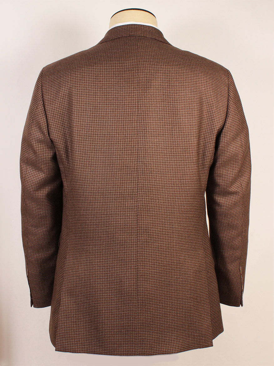 Back view of the Scabal Soho Houndstooth Sport Jacket in Brown, displayed on a mannequin against a plain light background.