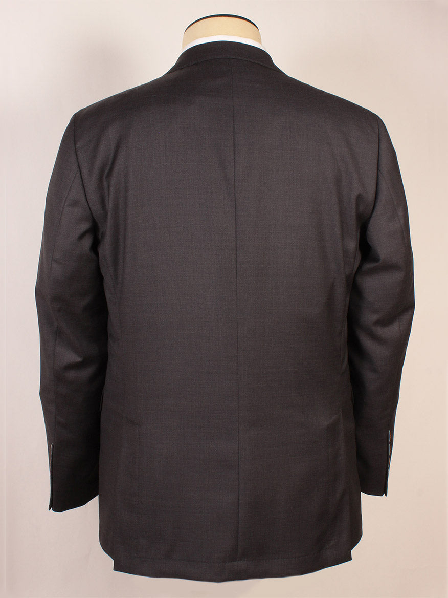 A mannequin showcases the back view of the Scabal Soho Wool Suit in Charcoal, highlighting its classic 2-button jacket against a simple light background.