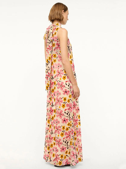 STAUD Albee Dress in Blossom Floral Tapestry