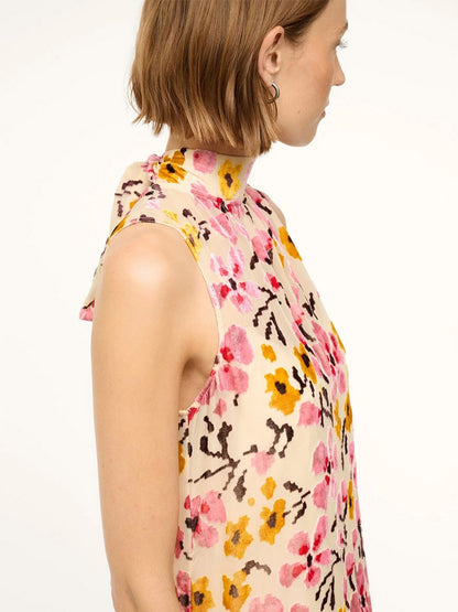 STAUD Albee Dress in Blossom Floral Tapestry