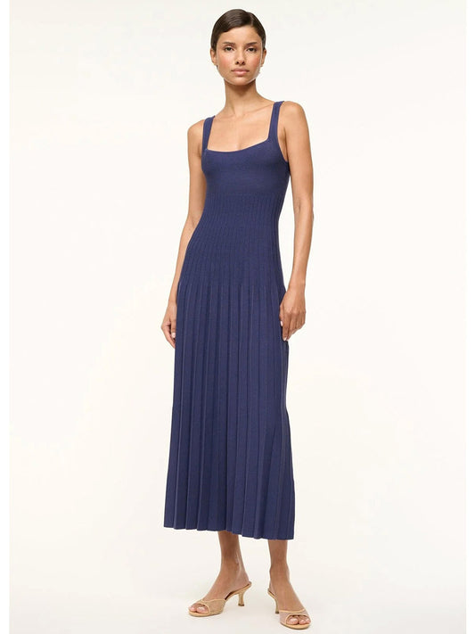 STAUD Ellison Sleeveless Dress in Navy