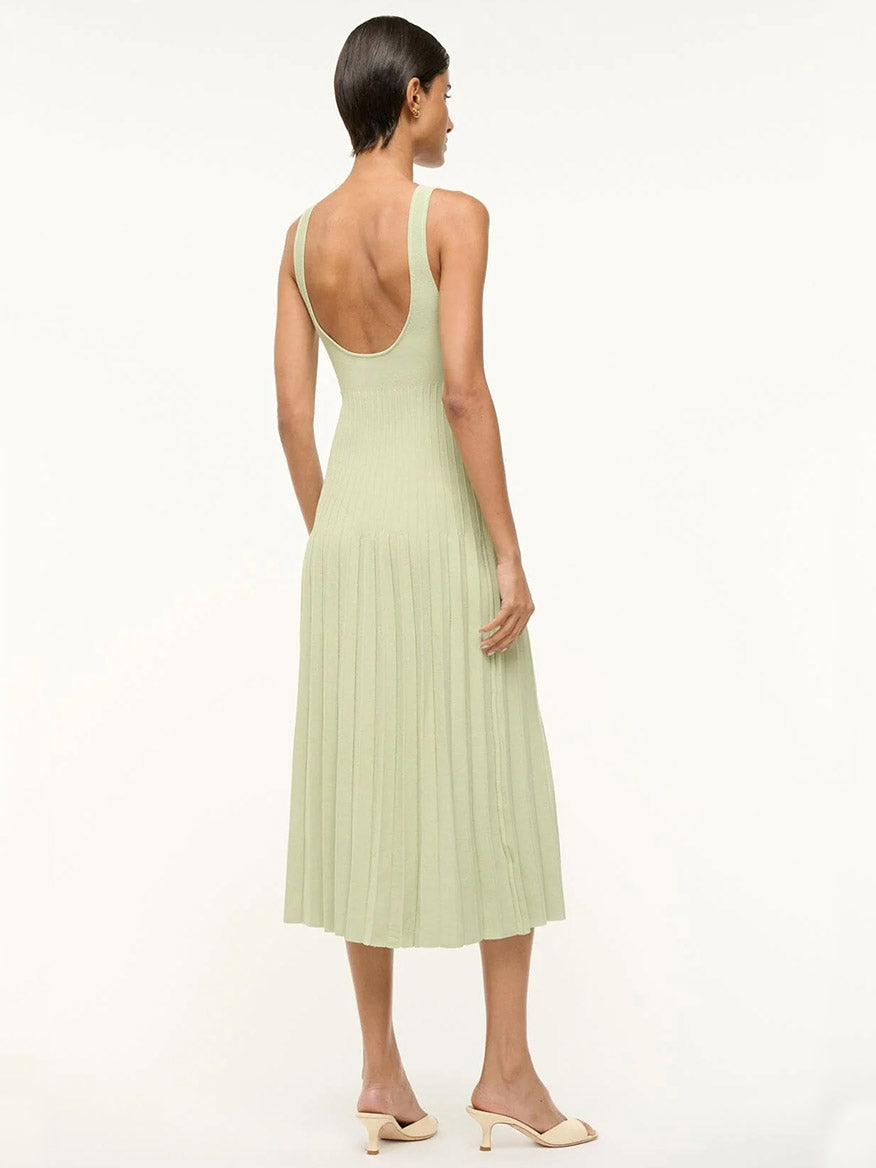 STAUD Ellison Sleeveless Dress in Pale Jade