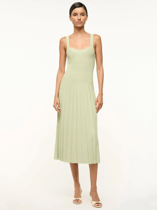 STAUD Ellison Sleeveless Dress in Pale Jade